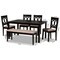 Baxton Studio Bennett Sand Upholstered and Dark Brown Wood 6-Piece Dining Set 172-9399-10916-10519 - alternate 9